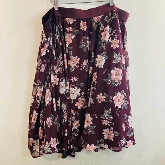 TORRID Sz 4 Vanity Chiffon A-Line Floral Petticoat Lined Elastic Waist Skirt NEW - Picture 2 of 13